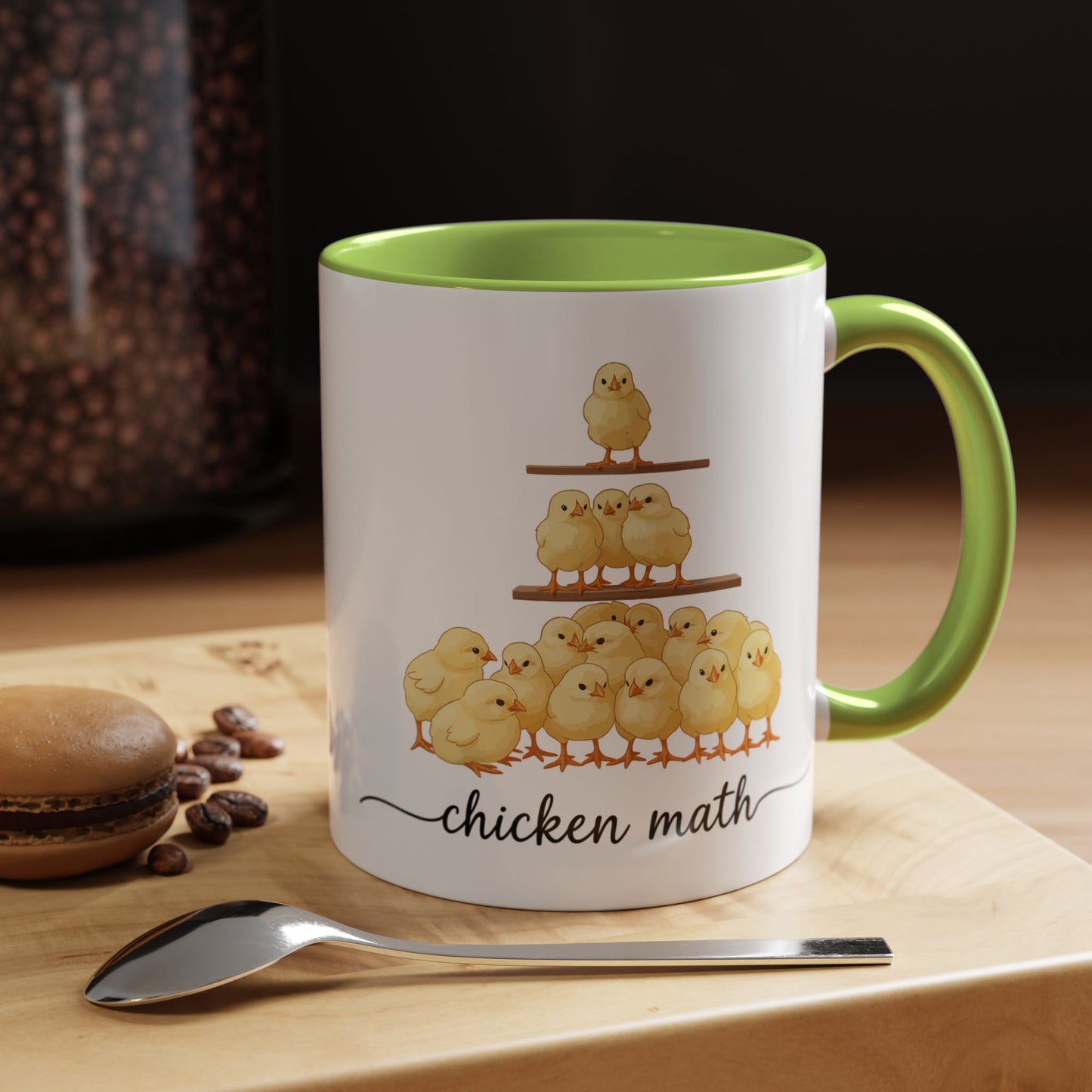Funny Chicken Lover Coffee Mug — "Chicken Math" Accent Mug (11/15oz)