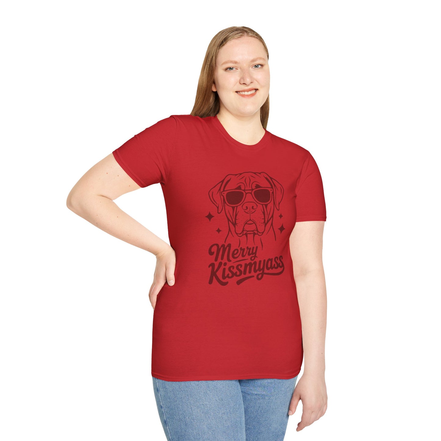 Christmas Unisex T-Shirt 'Merry KissMyAss' Funny Holiday Tee Shirt