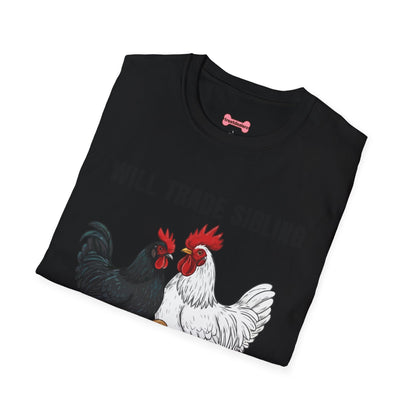 T-Shirt 'Will Trade Sibling For Some Chickens' Funny Shirt Chicken Lover Tee