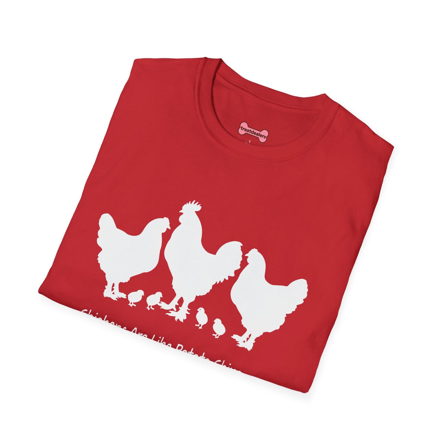 Unisex T-Shirt 'Chickens are like Potato Chips' Funny Shirt Chicken Lover Tee White