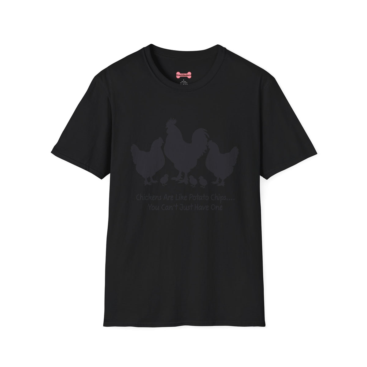 Unisex T-Shirt 'Chickens are like Potato Chips' Funny Shirt Chicken Lover Tee Black