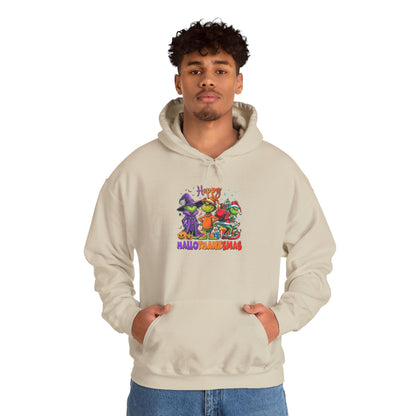Fleece Hoodie: "Happy HalloThankMas"