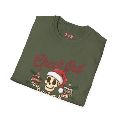 Christmas Unisex T-Shirt 'Check out my balls' Funny Holiday Shirt
