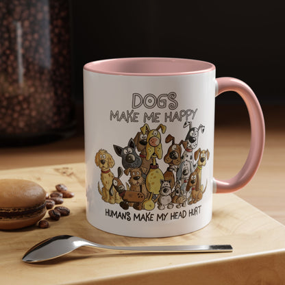 "Dogs make me happy" mug (11oz/15oz)