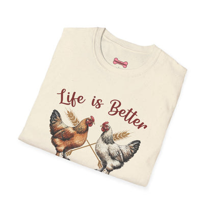 T-Shirt 'Life is better with Chickens' Funny Shirt chickens Lover Tee