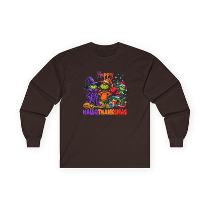 Long Sleeve: "Happy HalloThankMas'