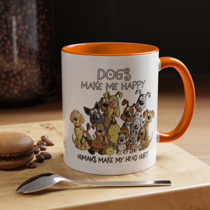"Dogs make me happy" mug (11oz/15oz)