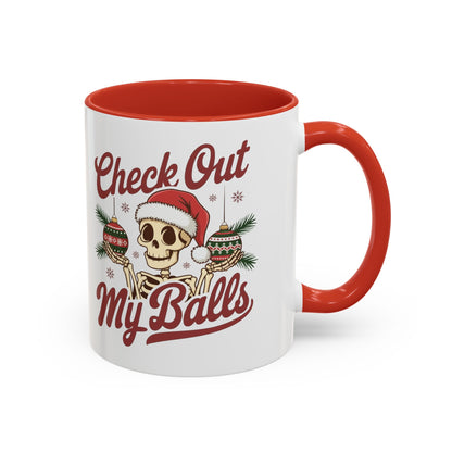 Mug  'Check out my balls' Christmas (11oz/15oz)