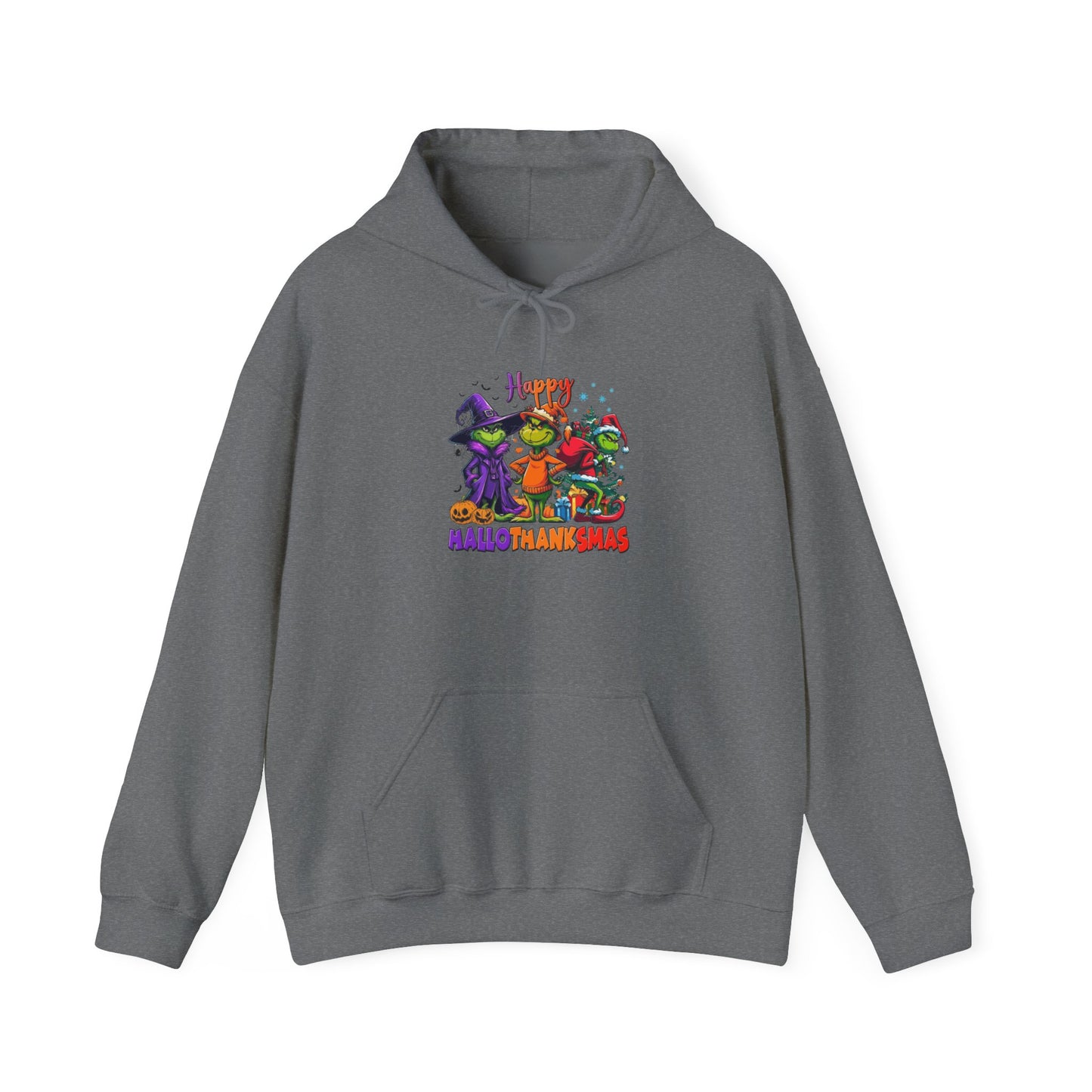 Fleece Hoodie: "Happy HalloThankMas"