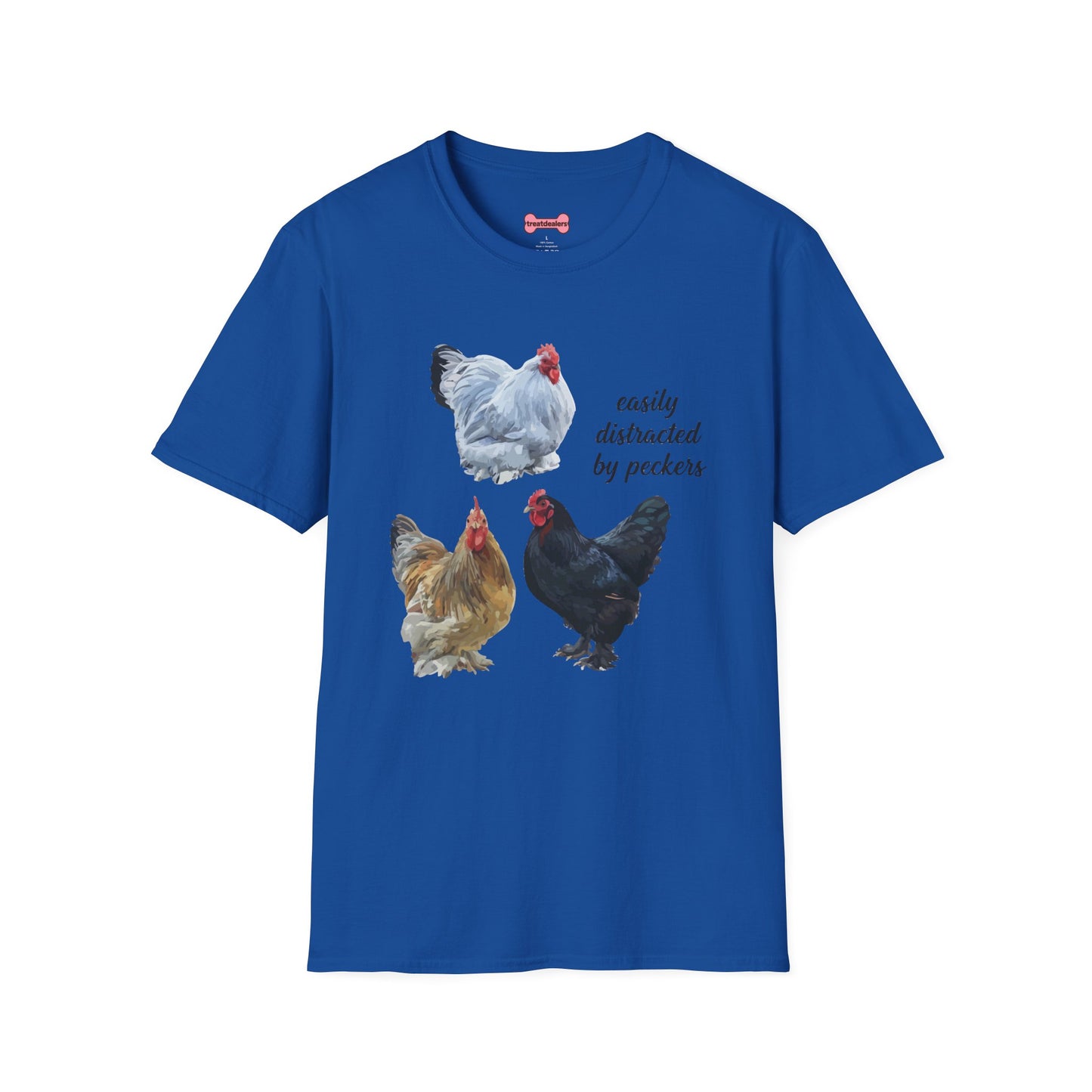 T-Shirt 'Easily Distracted By Peckers' Funny Shirt Chicken Lover Tee