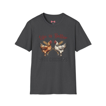 T-Shirt 'Life is better with Chickens' Funny Shirt chickens Lover Tee