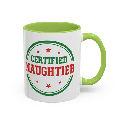 Mug 'Certified Naughtier' Christmas (11oz/15oz)