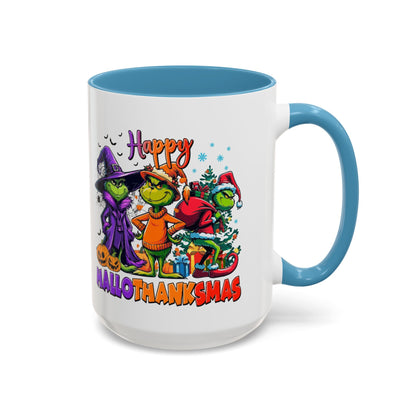 Coffe/Tea Mug: "Happy Hallothanksmas"
