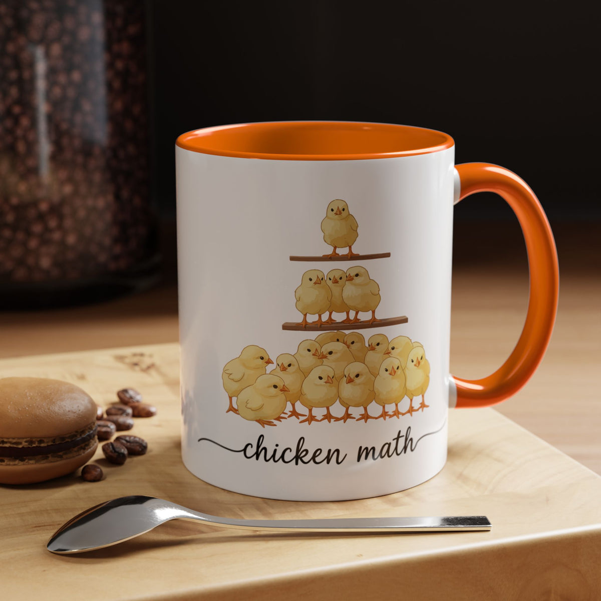 Funny Chicken Lover Coffee Mug — "Chicken Math" Accent Mug (11/15oz)