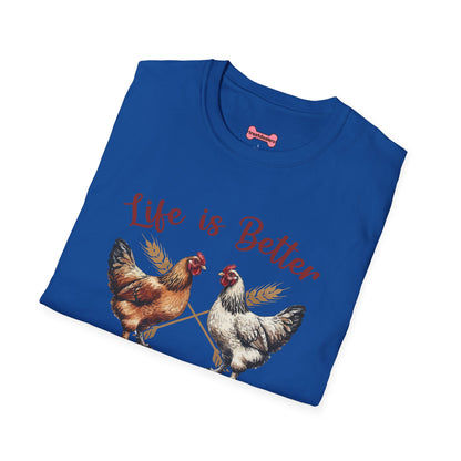 T-Shirt 'Life is better with Chickens' Funny Shirt chickens Lover Tee