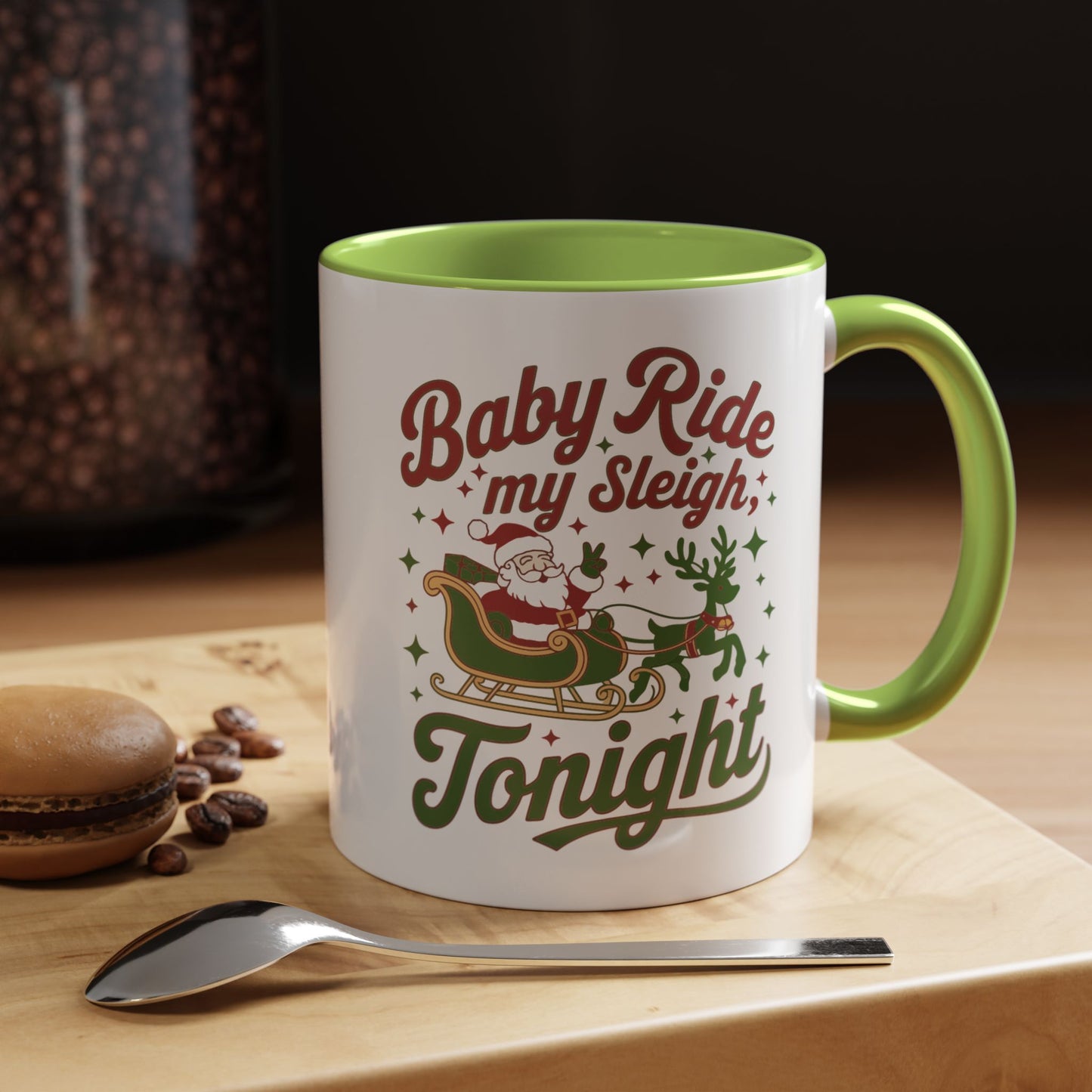 Mug  'Baby ride my sleigh tonight' Christmas (11oz/15oz)