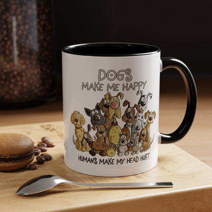 "Dogs make me happy" mug (11oz/15oz)