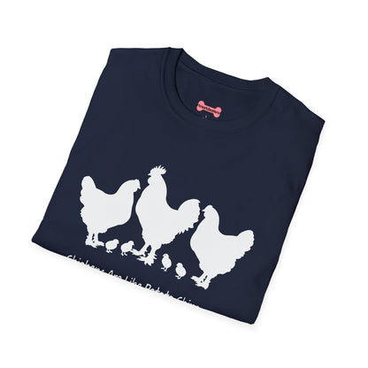 Unisex T-Shirt 'Chickens are like Potato Chips' Funny Shirt Chicken Lover Tee White