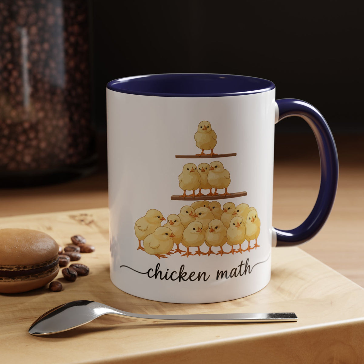 Funny Chicken Lover Coffee Mug — "Chicken Math" Accent Mug (11/15oz)