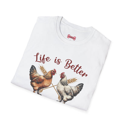 T-Shirt 'Life is better with Chickens' Funny Shirt chickens Lover Tee