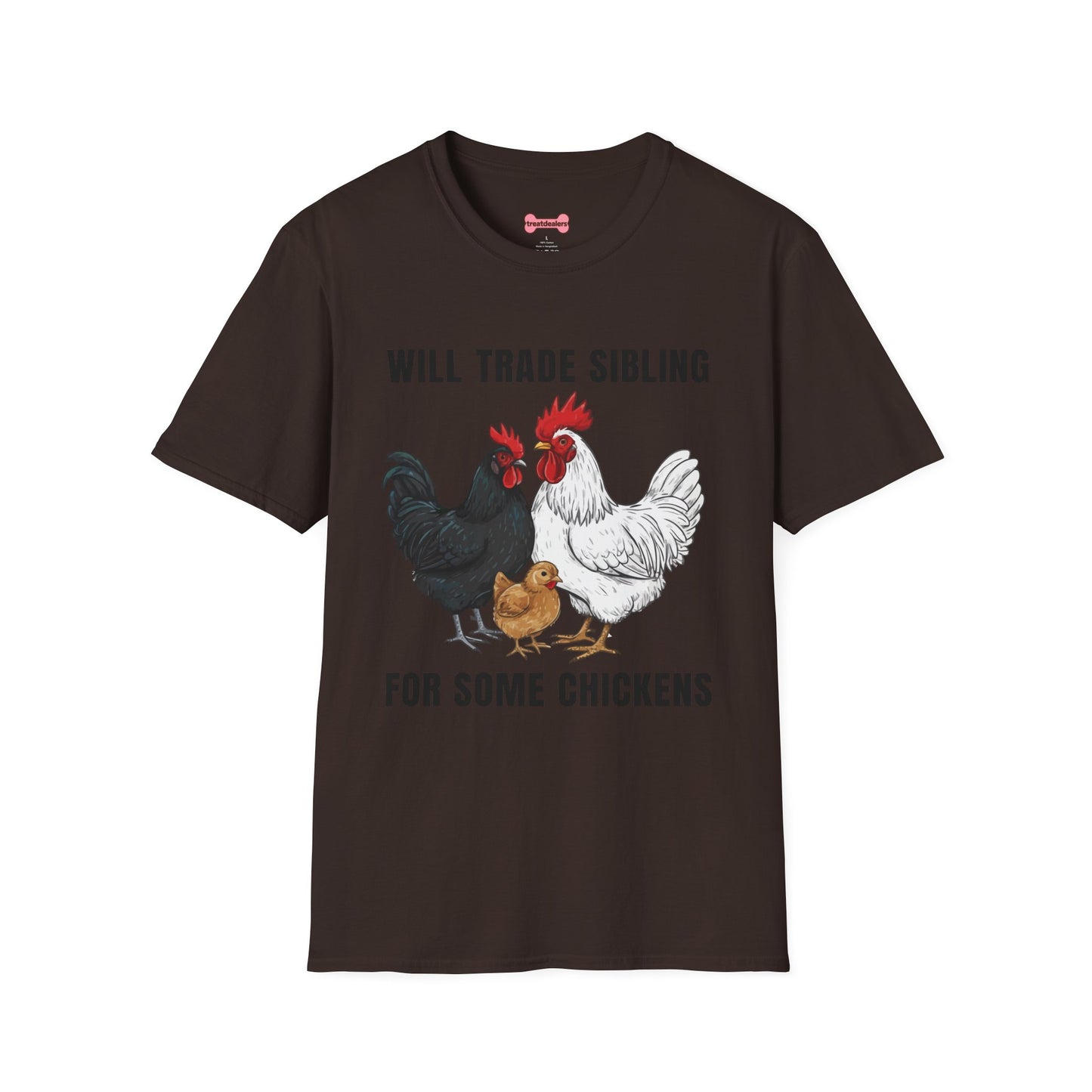 T-Shirt 'Will Trade Sibling For Some Chickens' Funny Shirt Chicken Lover Tee