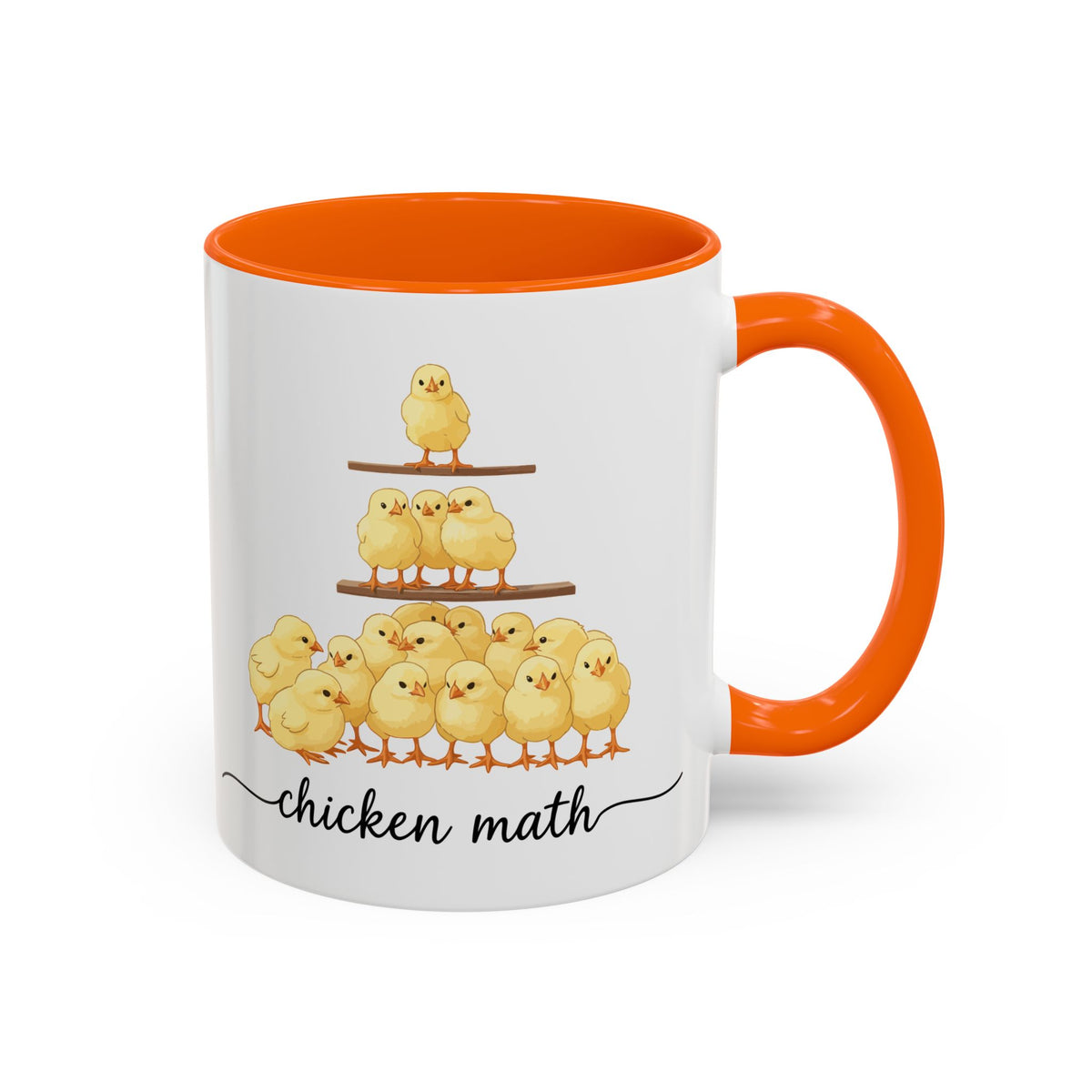 Funny Chicken Lover Coffee Mug — "Chicken Math" Accent Mug (11/15oz)