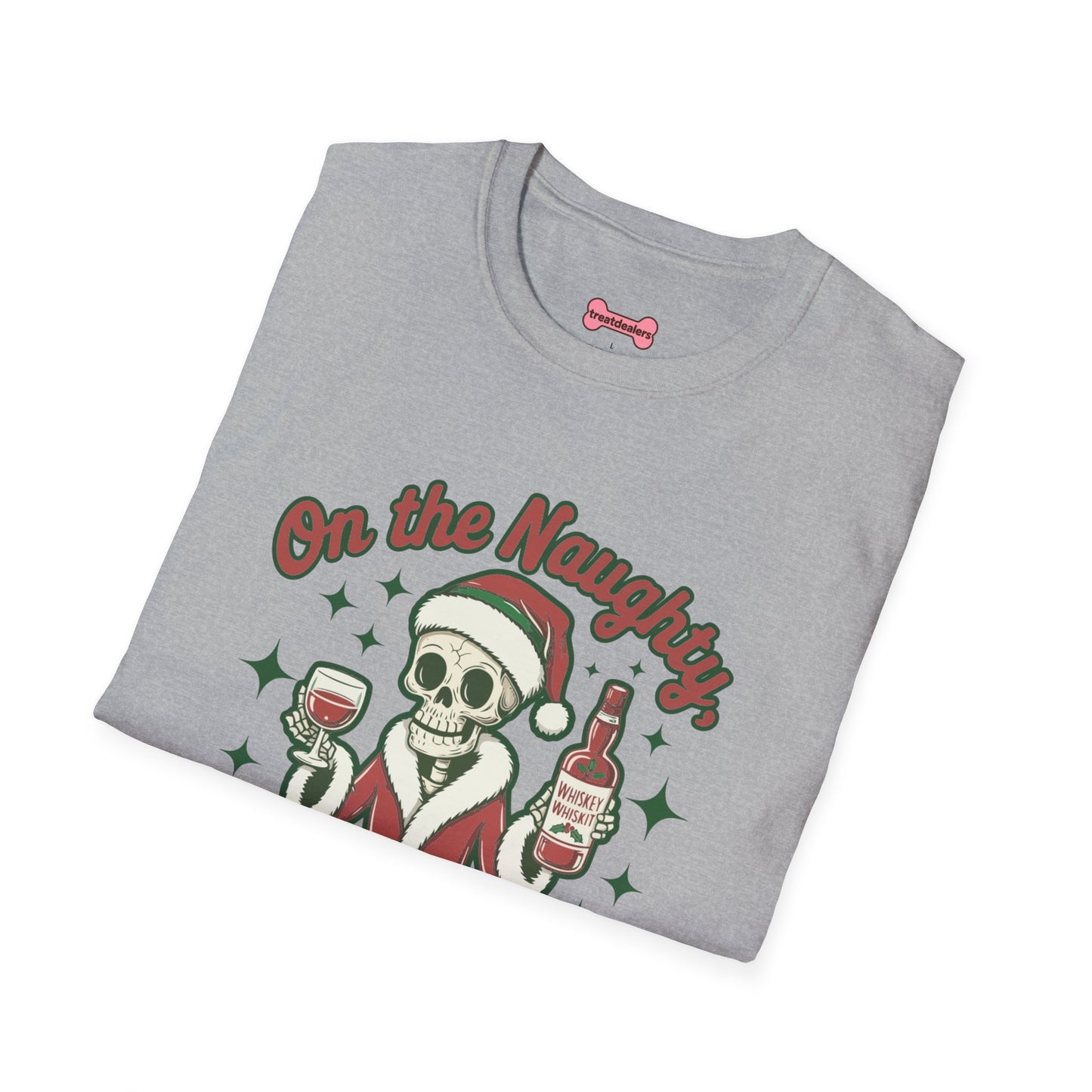 Christmas Unisex T-Shirt 'On the Naughty List and Loving It' Funny Holiday Shirt
