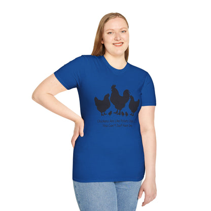 Unisex T-Shirt 'Chickens are like Potato Chips' Funny Shirt Chicken Lover Tee Black