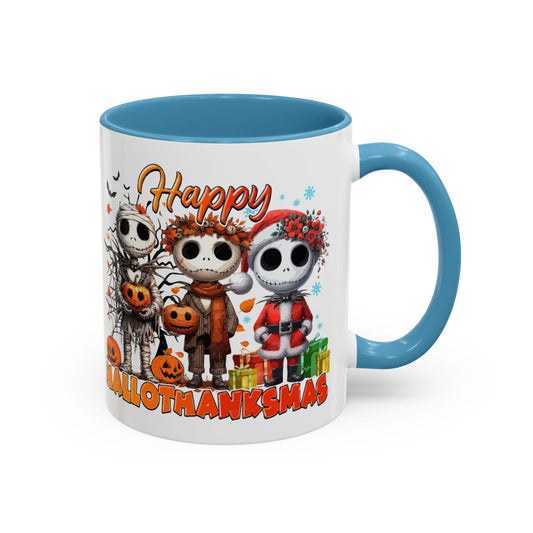 Coffee/Tea Mug 2: "Happy Hallothanksmas" (11oz/15oz)