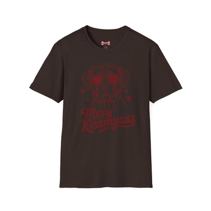 Christmas Unisex T-Shirt 'Merry KissMyAss' Funny Holiday Tee Shirt