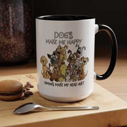 "Dogs make me happy" mug (11oz/15oz)