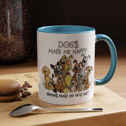"Dogs make me happy" mug (11oz/15oz)