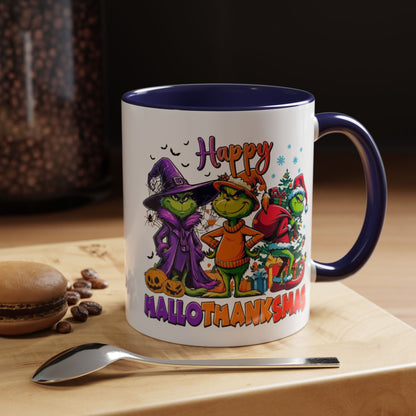 Coffe/Tea Mug: "Happy Hallothanksmas"