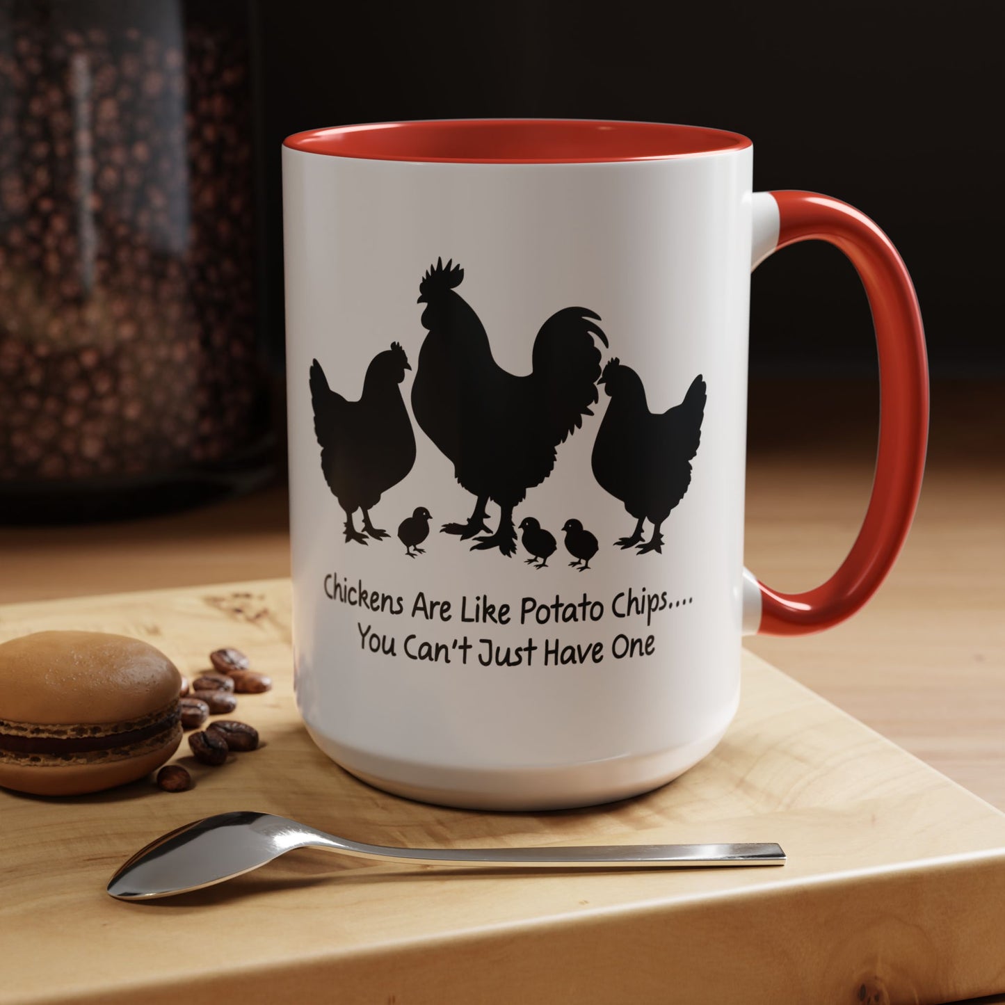 Funny Chicken Lover Coffee Mug — "Chickens Are Like Potato Chips" (11/15oz)
