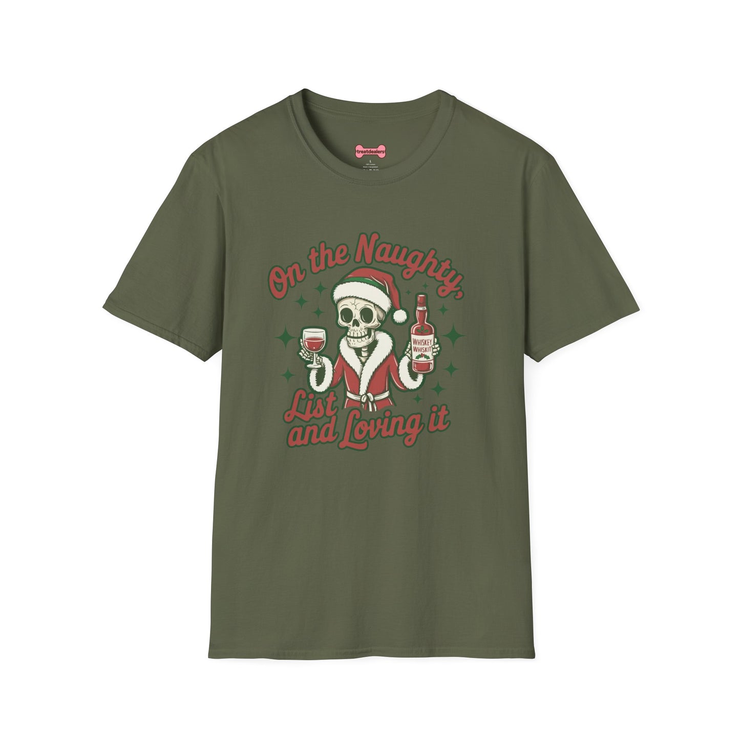Christmas Unisex T-Shirt 'On the Naughty List and Loving It' Funny Holiday Shirt