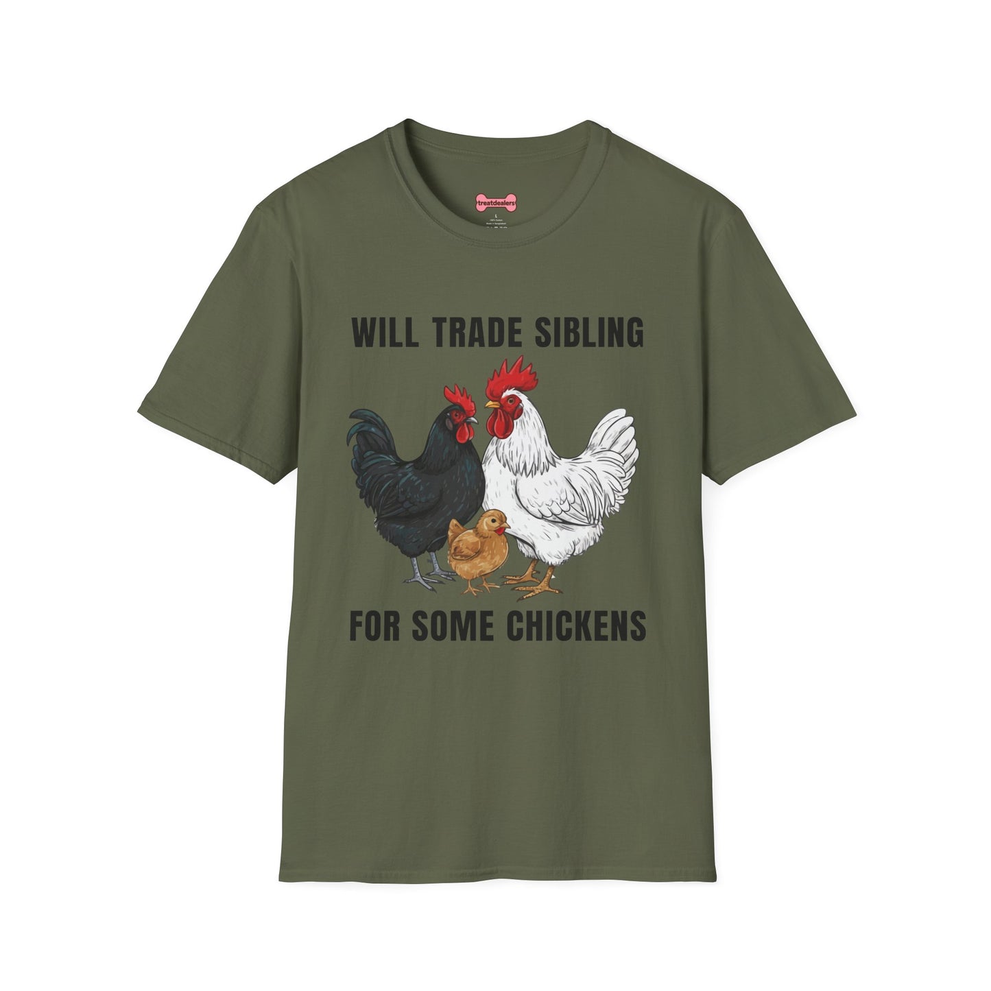 T-Shirt 'Will Trade Sibling For Some Chickens' Funny Shirt Chicken Lover Tee