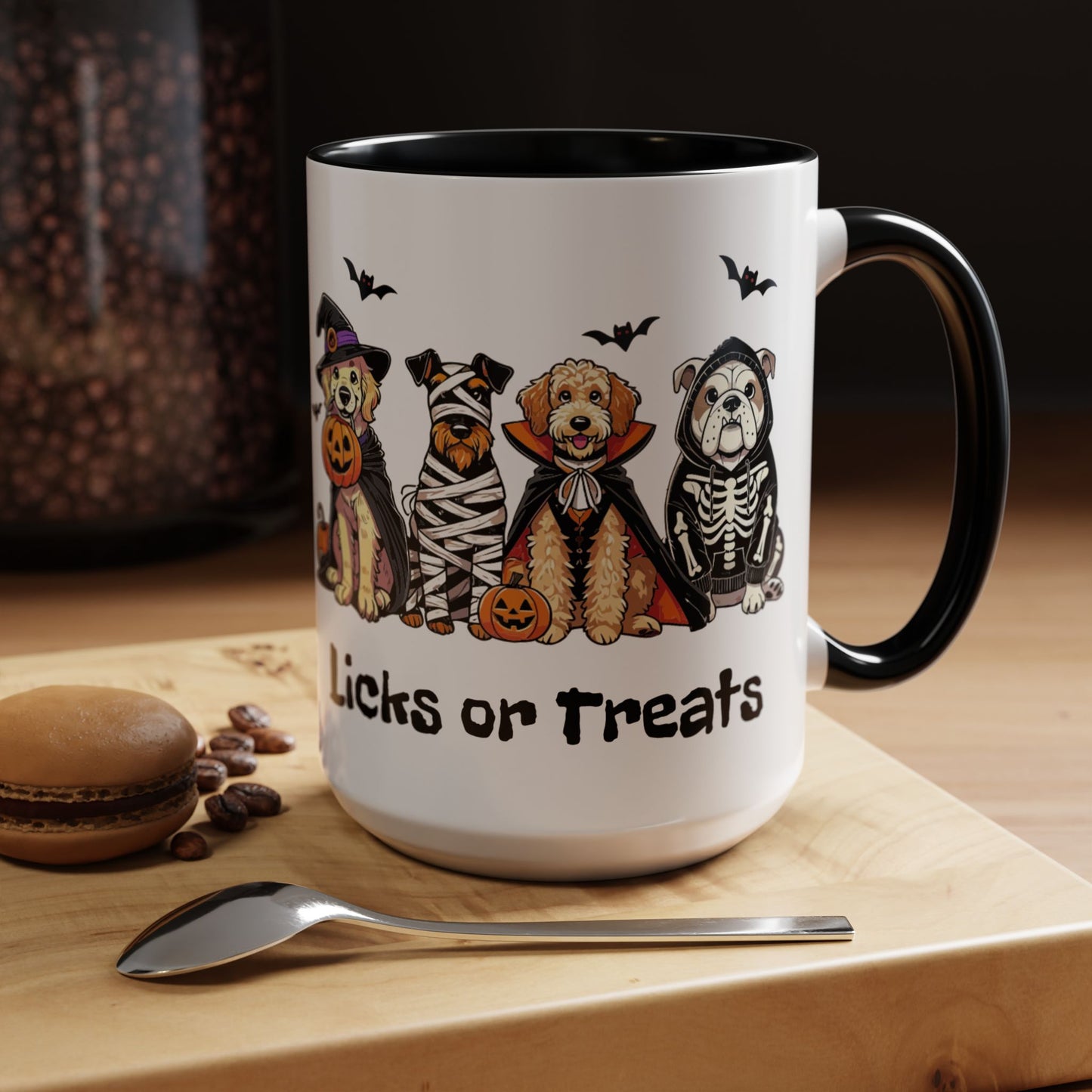 Coffee/Tea Mug - Spooky Halloween "Licks or Treat" (11, 15oz)