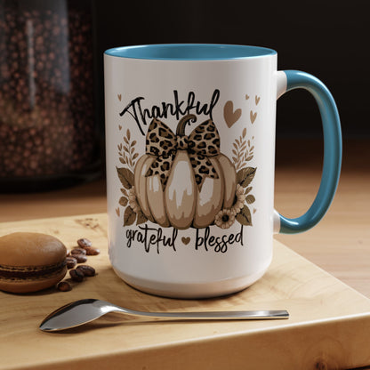 Coffee/Tea Mug: "Thankful Grateful Blessed" (11oz/15oz)