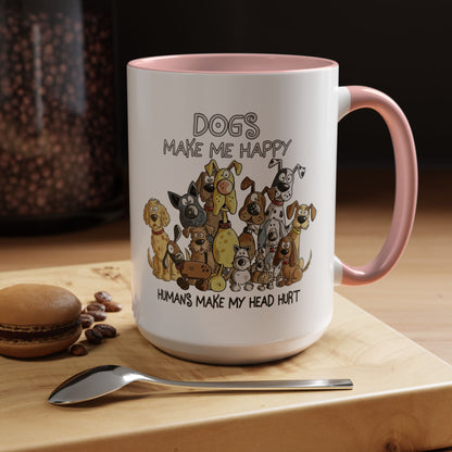 "Dogs make me happy" mug (11oz/15oz)