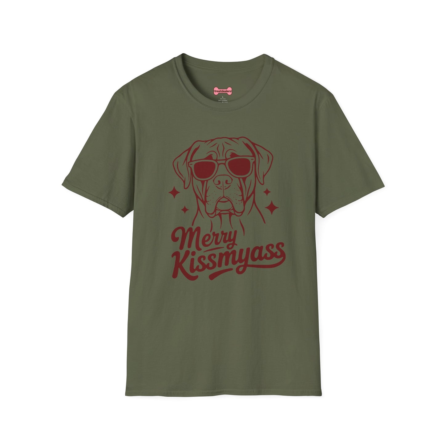 Christmas Unisex T-Shirt 'Merry KissMyAss' Funny Holiday Tee Shirt