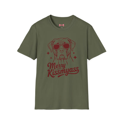 Christmas Unisex T-Shirt 'Merry KissMyAss' Funny Holiday Tee Shirt