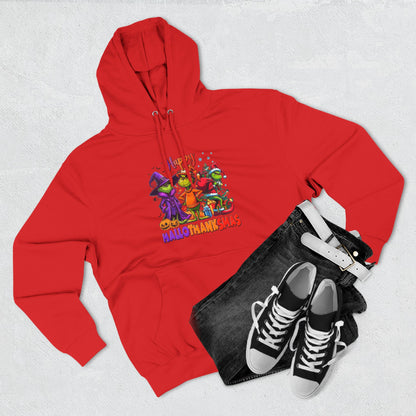 Fleece Hoodie: "Happy HalloThankMas"