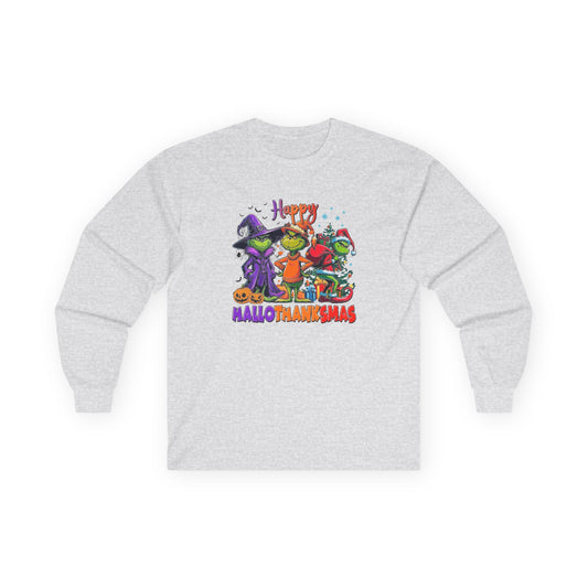Long Sleeve: "Happy HalloThankMas'