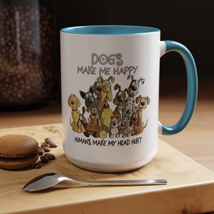"Dogs make me happy" mug (11oz/15oz)