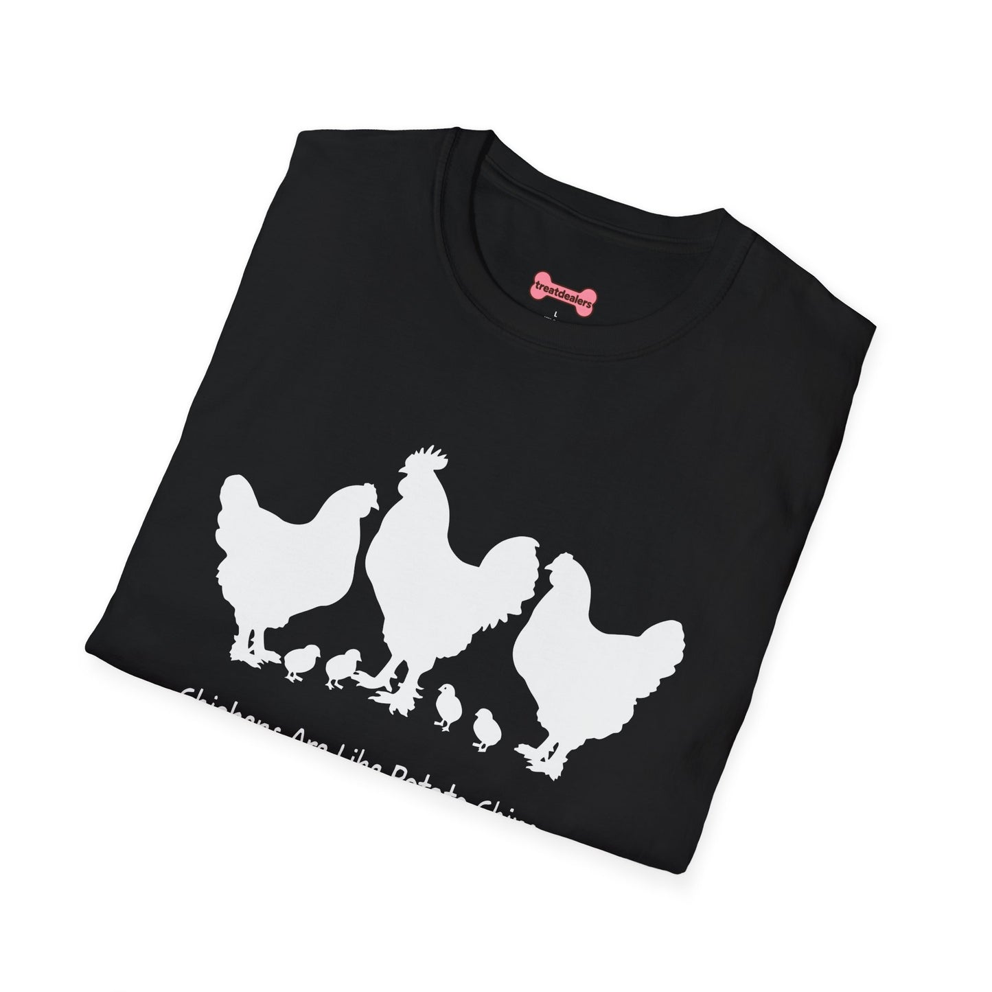 Unisex T-Shirt 'Chickens are like Potato Chips' Funny Shirt Chicken Lover Tee White