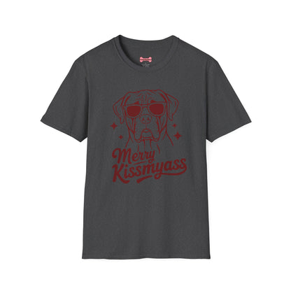 Christmas Unisex T-Shirt 'Merry KissMyAss' Funny Holiday Tee Shirt