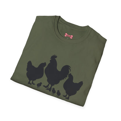Unisex T-Shirt 'Chickens are like Potato Chips' Funny Shirt Chicken Lover Tee Black