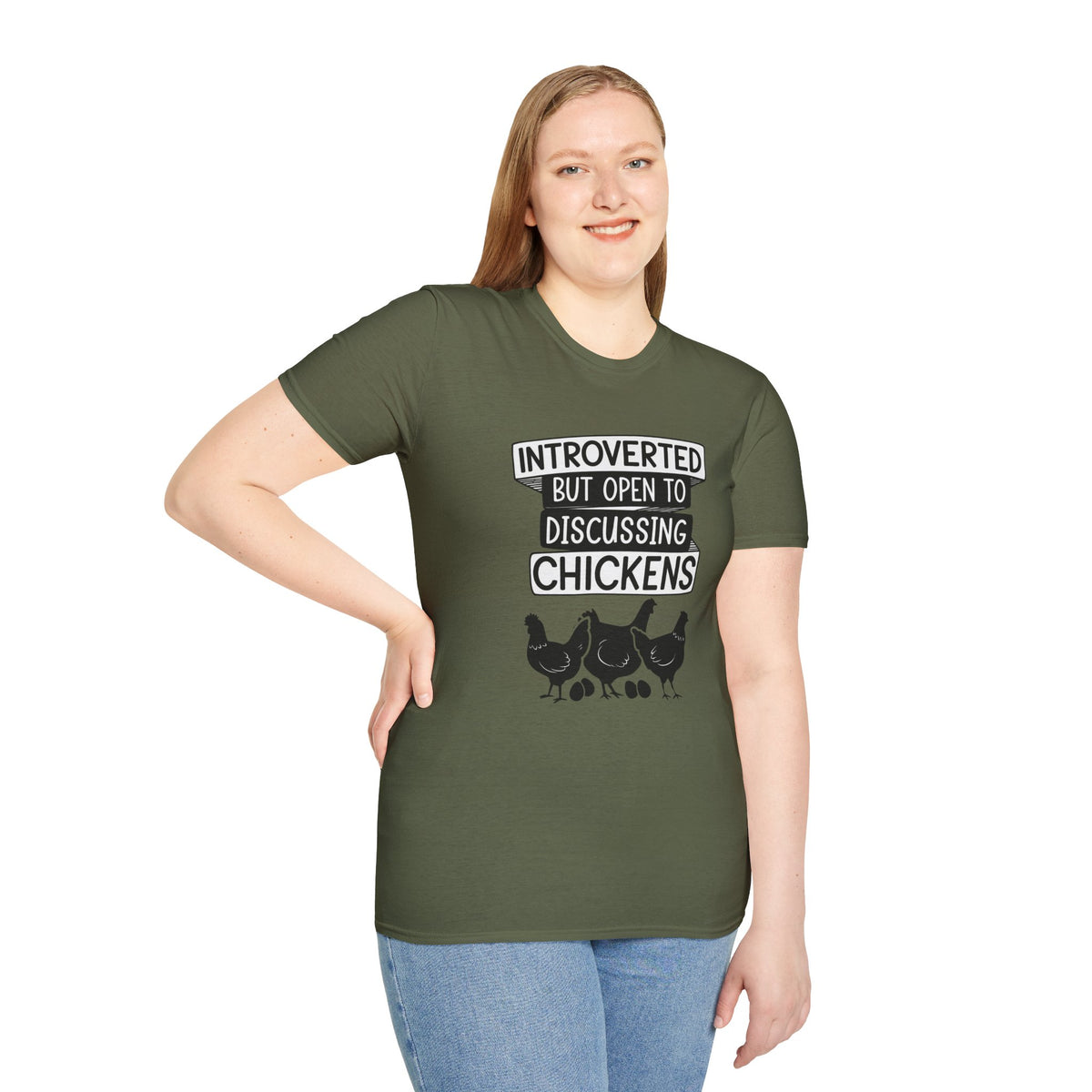 T-Shirt 'Introverted But Open to Discussing Chickens' Funny Shirt chickens Lover Tee