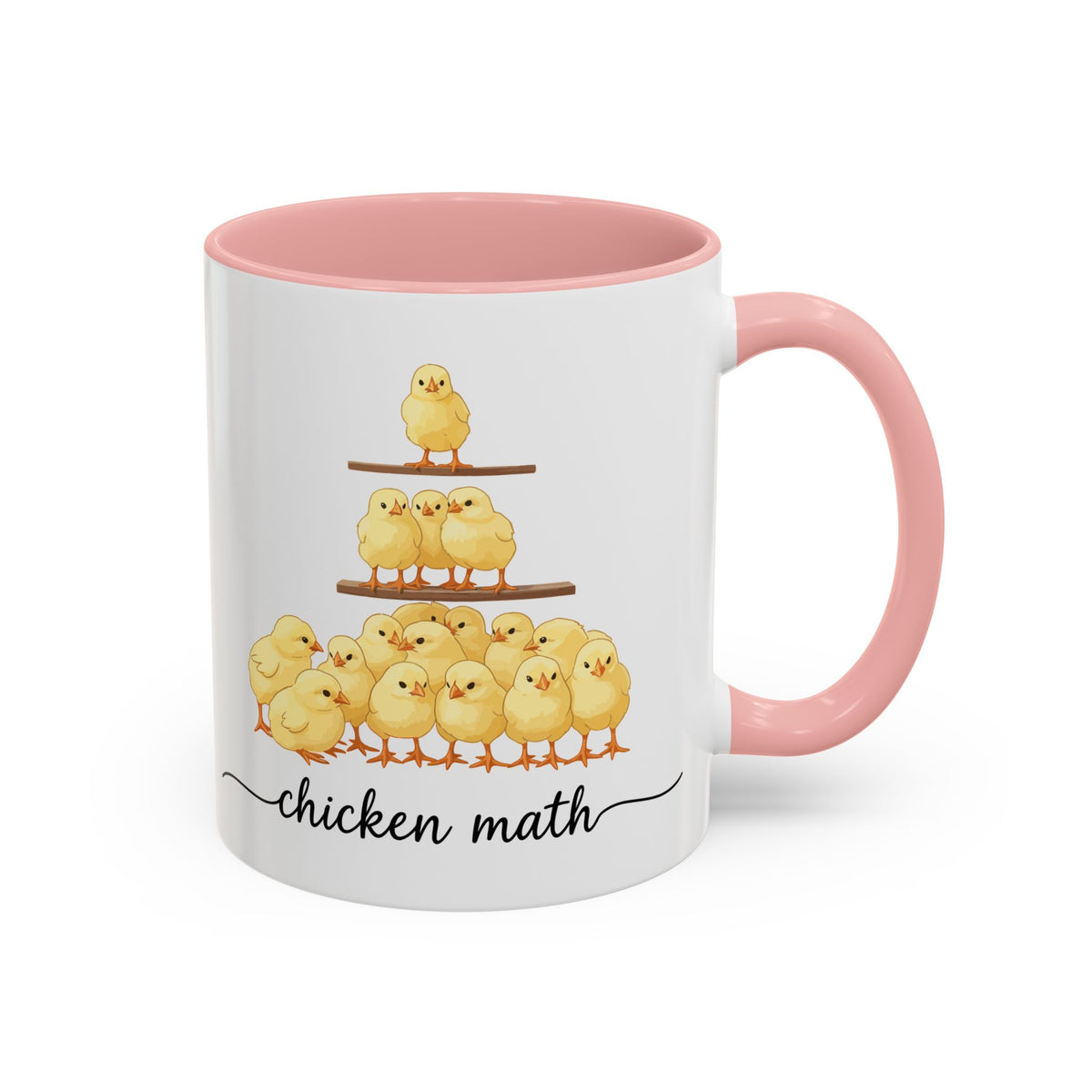 Funny Chicken Lover Coffee Mug — "Chicken Math" Accent Mug (11/15oz)