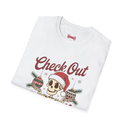 Christmas Unisex T-Shirt 'Check out my balls' Funny Holiday Shirt
